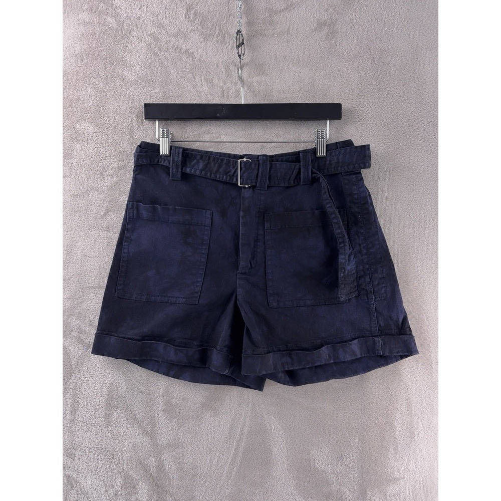 PSWL Proenza Schouler Shorts Womens Size 8 Navy Belted High Rise Casual